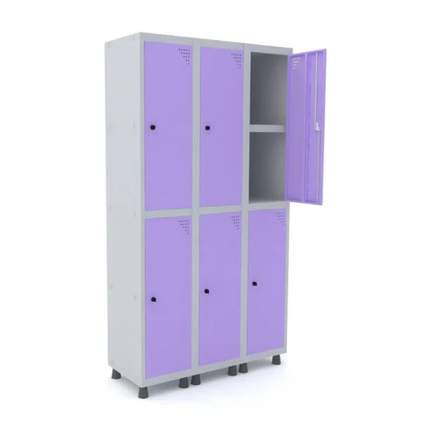 Roupeiro de Aço 6 Portas Prateleira Interna